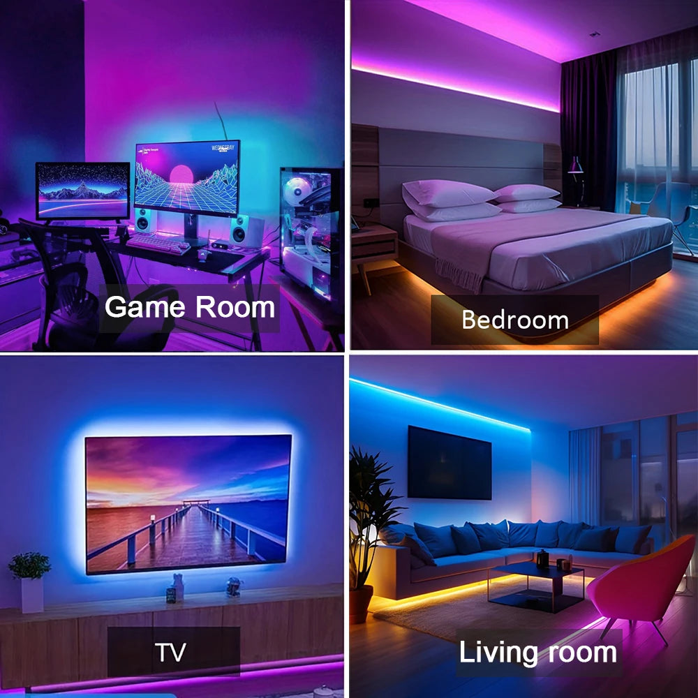 LED Strip Lights Music Sync – RGB App Control for Room & TV