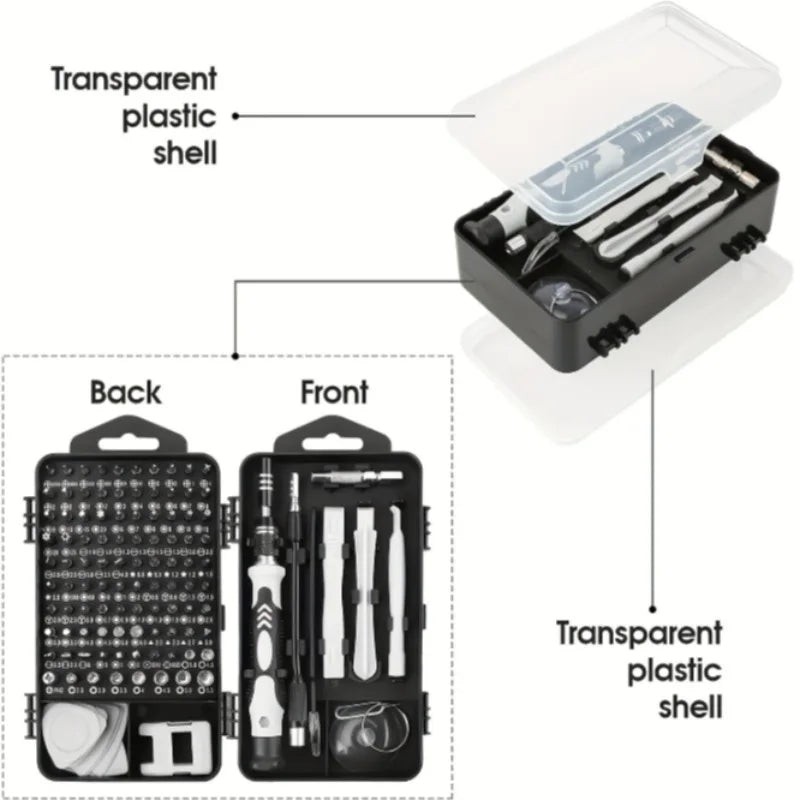 115Pcs Precision Screwdriver Set Mini Repair Tool Kit Torx Triwing Bits for Computer Macbook Men Gift