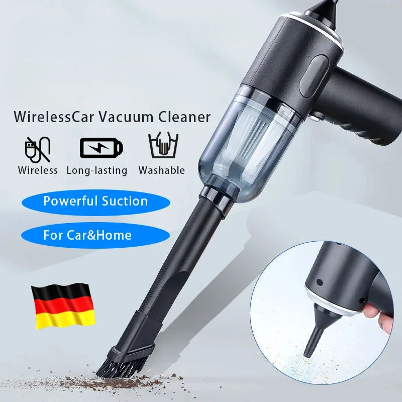Wireless Car Vacuum Cleaner 9000Pa – Portable Mini Wet & Dry USB