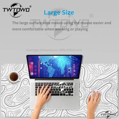 Mouse Pad Gaming Black And White Contour Lines printon demand Large HD Mousepad XXL Playmat Soft Carpet Laptop Mouse Mats