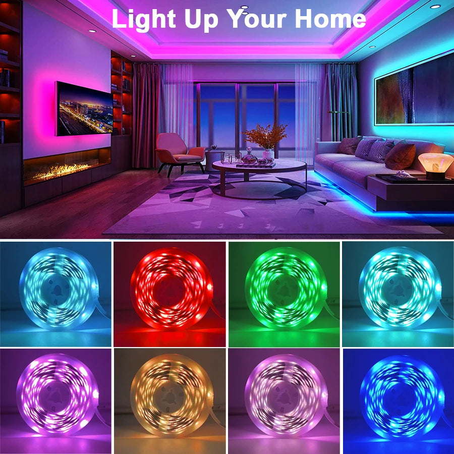 LED Strip Lights Music Sync – RGB App Control for Room & TV