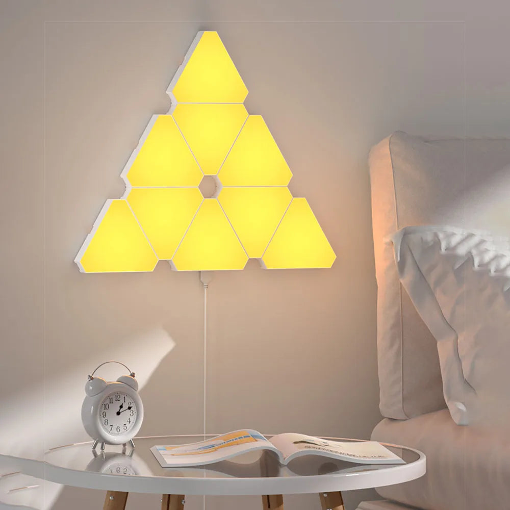 RGB LED Triangular Quantum Wall Lamp – Smart Music Sync Light