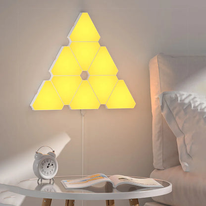 RGB LED Triangular Quantum Wall Lamp – Smart Music Sync Light