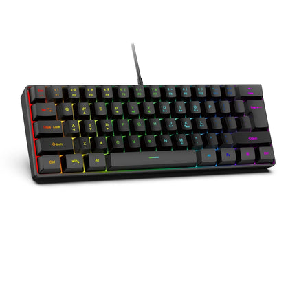 USB Wired RGB Gaming Keyboard 61 Keys White Black Compact Mini Office Keyboard and Mouse for PC Desktop Computer Gamer Keypad