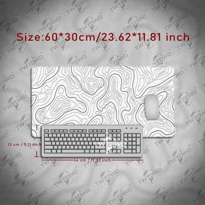 Mouse Pad Gaming Black And White Contour Lines printon demand Large HD Mousepad XXL Playmat Soft Carpet Laptop Mouse Mats