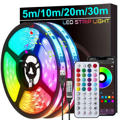 LED Strip Lights Music Sync – RGB App Control for Room & TV