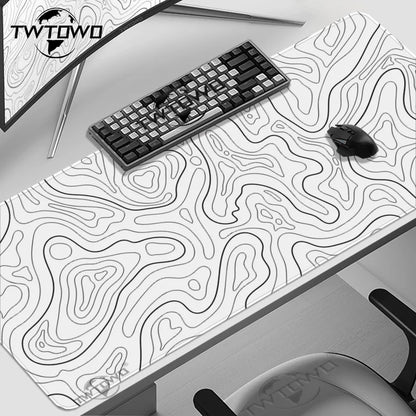 Mouse Pad Gaming Black And White Contour Lines printon demand Large HD Mousepad XXL Playmat Soft Carpet Laptop Mouse Mats