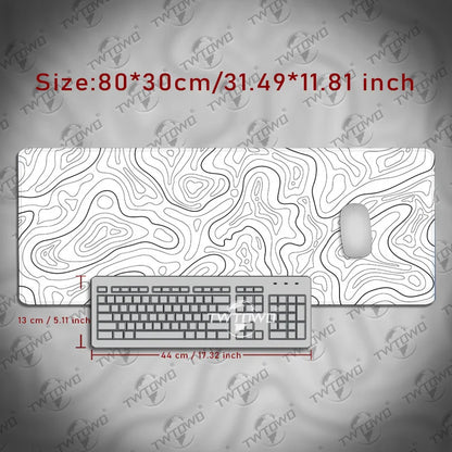 Mouse Pad Gaming Black And White Contour Lines printon demand Large HD Mousepad XXL Playmat Soft Carpet Laptop Mouse Mats