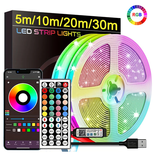 RGB LED Strip Lights 5m-30m – App Control Room & Bedroom Decor