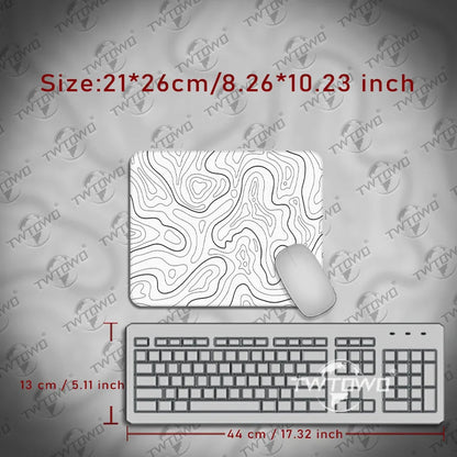 Mouse Pad Gaming Black And White Contour Lines printon demand Large HD Mousepad XXL Playmat Soft Carpet Laptop Mouse Mats