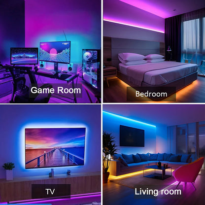 LED Strip Lights Music Sync – RGB App Control for Room & TV