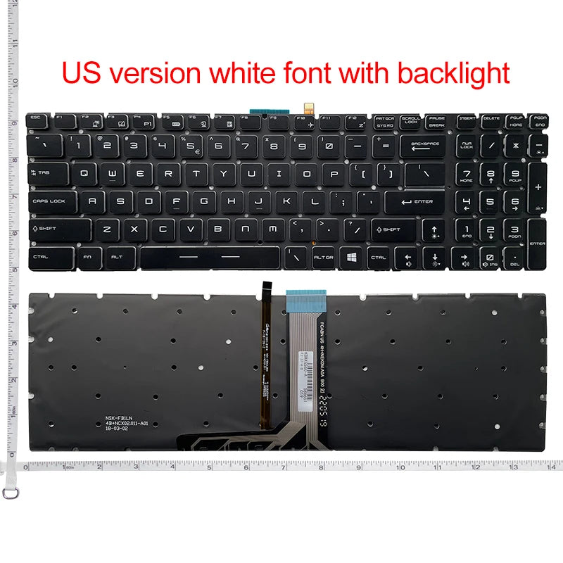 US/RU/SP/FR Laptop Keyboard For MSI GE62 GE63VR GE72 GE75 GS60 GS63/VR GS70 GS72 GS73 GS75 GT62/VR GT72 GT73/VR GT76 PE70 PE60