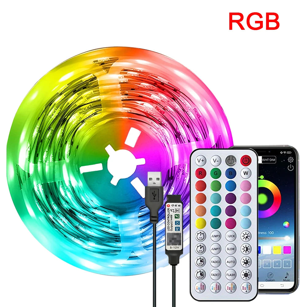 LED Strip Lights Music Sync – RGB App Control for Room & TV