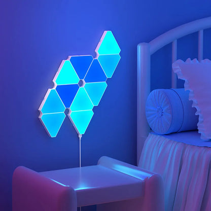RGB LED Triangular Quantum Wall Lamp – Smart Music Sync Light