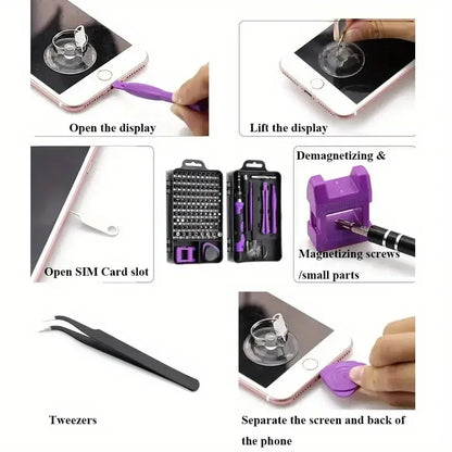 115Pcs Precision Screwdriver Set Mini Repair Tool Kit Torx Triwing Bits for Computer Macbook Men Gift