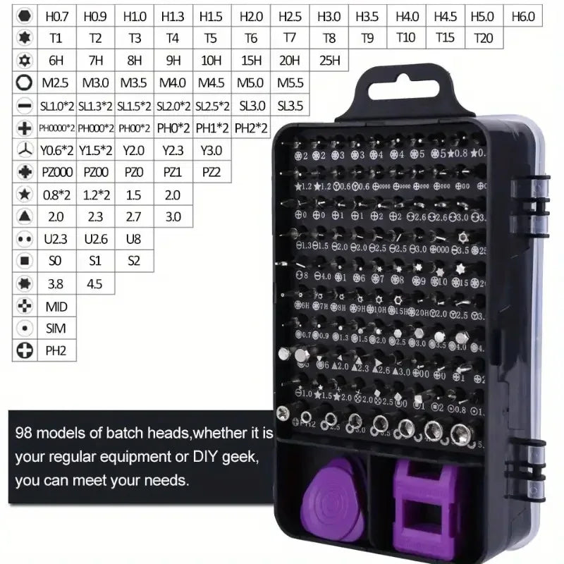 115Pcs Precision Screwdriver Set Mini Repair Tool Kit Torx Triwing Bits for Computer Macbook Men Gift