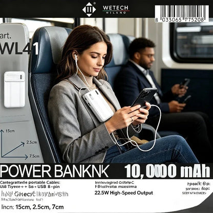 5000mAh External Power Bank MagSafe Wireless Charging, Built-in Cable USB-C PD Fast Charger Portable Battery for iPhone Samsung Smartphones