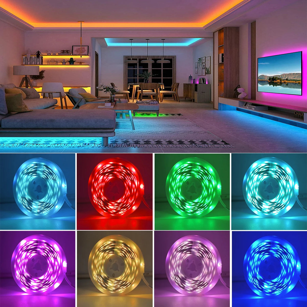 RGB LED Strip Lights 5m-30m – App Control Room & Bedroom Decor
