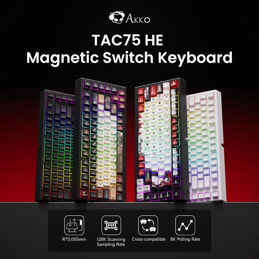 AKKO TAC75 HE Magnetic Switch Keyboard 75% Gaming Keyboards Rapid Trigger 0.005mm 8K RGB Wired Esports Custom Keyboard for Gamer