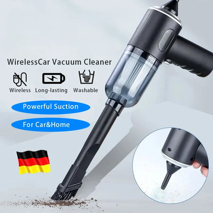 Wireless Car Vacuum Cleaner 9000Pa – Portable Mini Wet & Dry USB